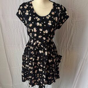 Band of Gypsies Black Floral Mini Dress